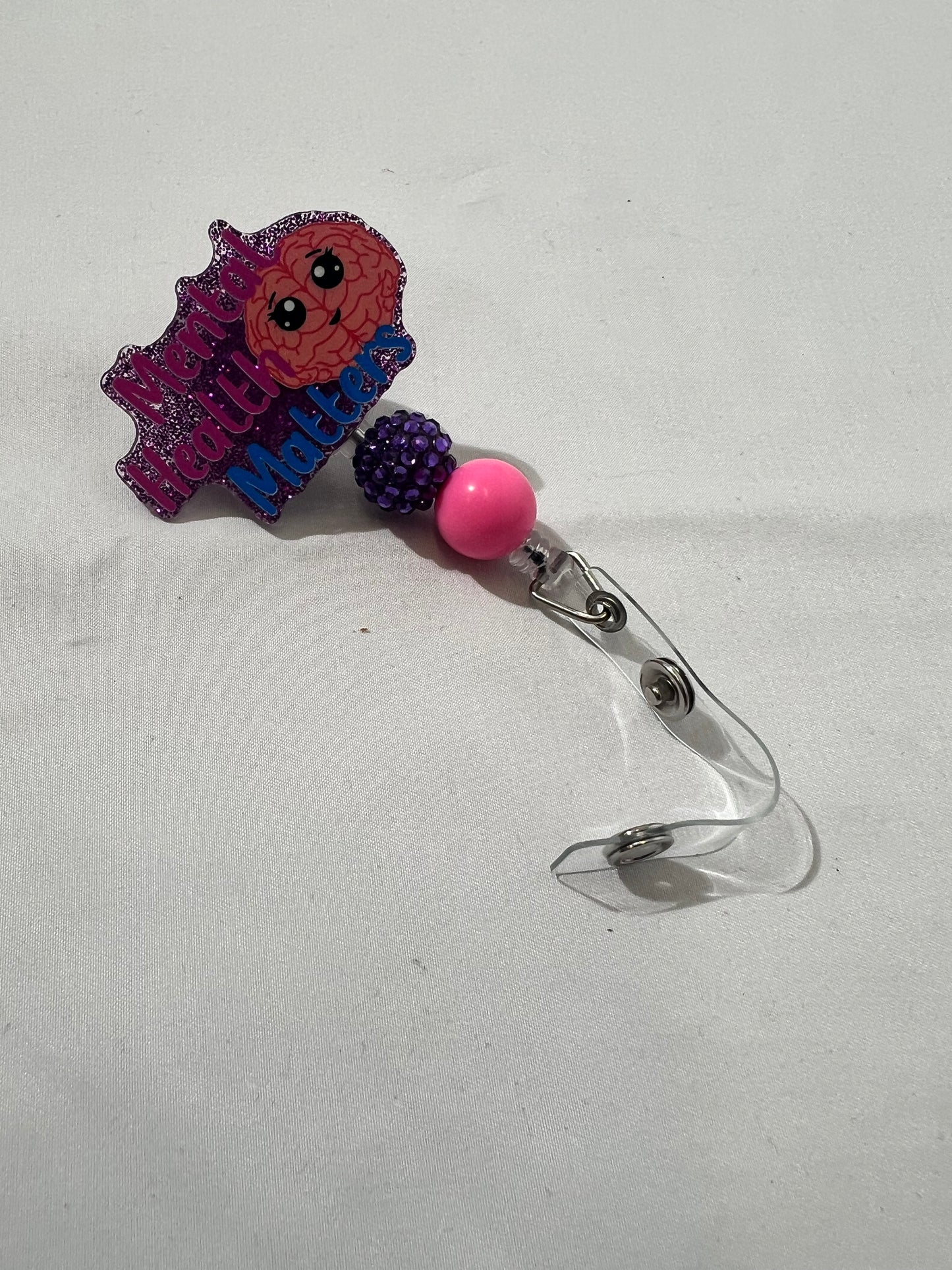 Mental Health Matters;Glitter Plastic Medical Letters Badge Reel