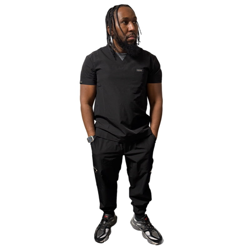 Men Black Scrub Set