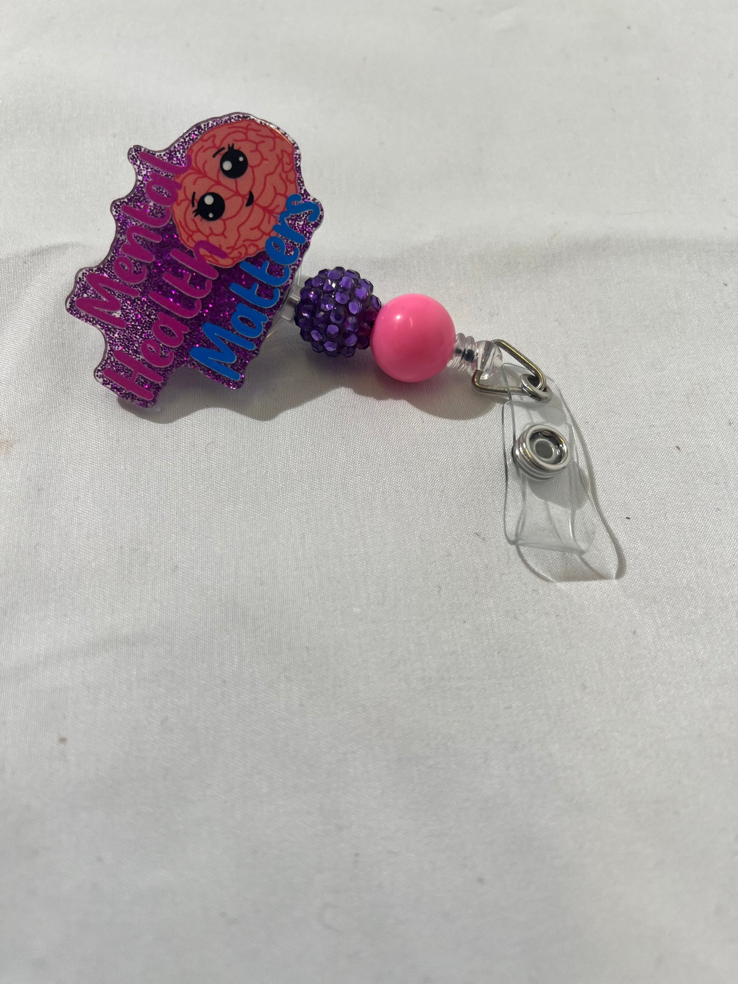Mental Health Matters;Glitter Plastic Medical Letters Badge Reel