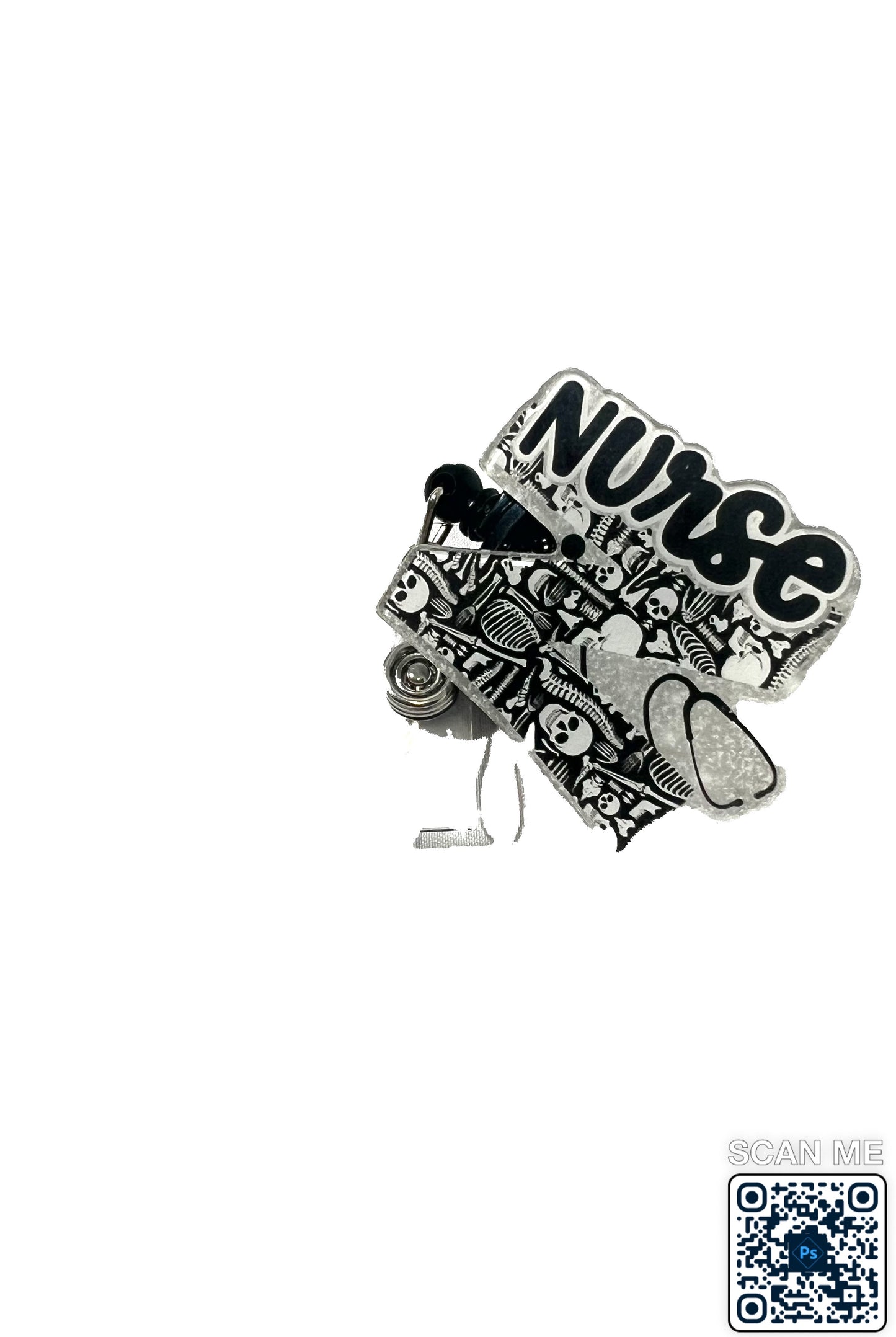 N for Nurse ID REEL in Black