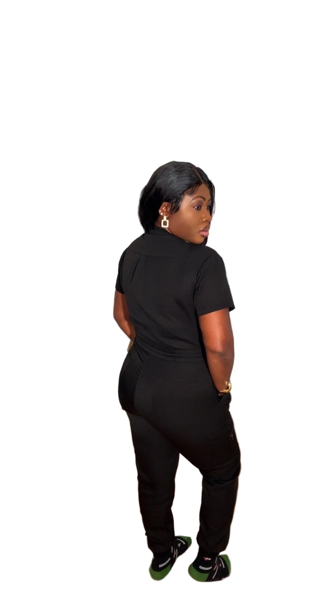 Black Scrub Jumpsuit