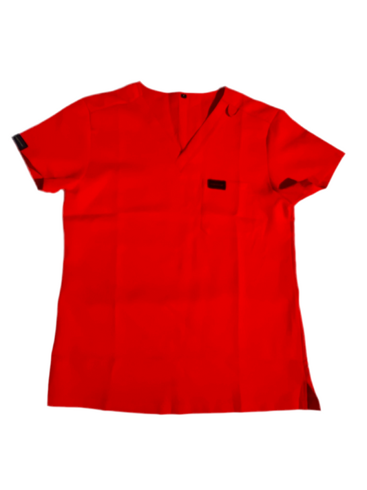 Orange V-Neck Top/ Shirt