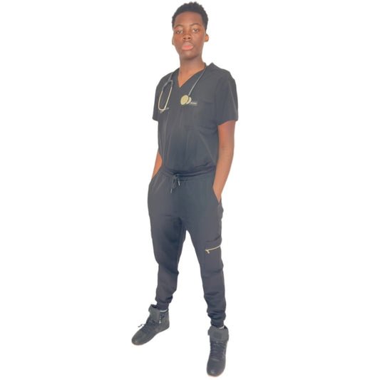 Men Black Scrub Set