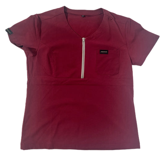 The Women's Burgundy Scrub Shirt