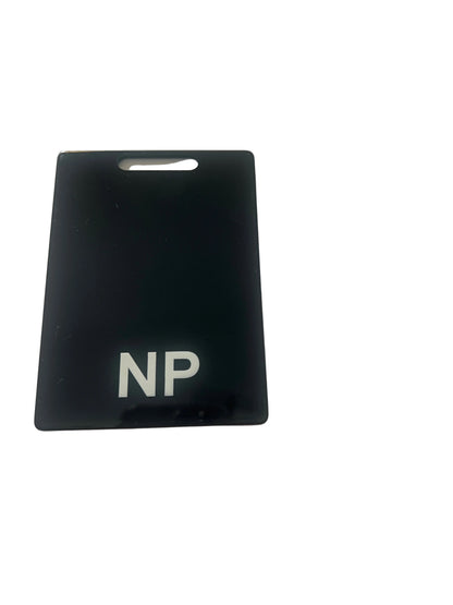 Nurse Practitioner’s (NP)Pink, Purple and Blue Role Recognition ID badge.