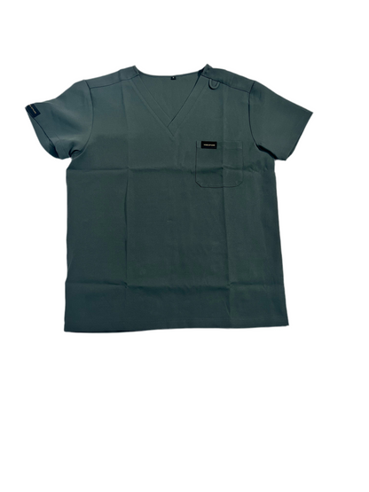 Men’s hunter green V-Neck Scrub Shirt