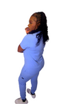 Women Sky blue Scrub set