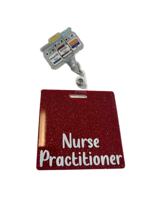 Ativan, Benadryl and Haldol Glitter Plastic Medical Letters Badge Reel for healthcare workers.