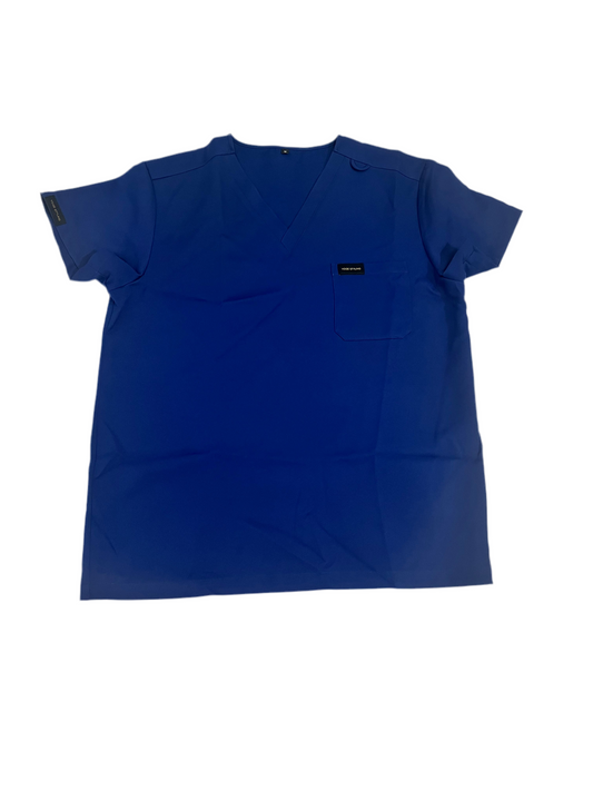 Men Navy Blue Scrub Top/V-Neck