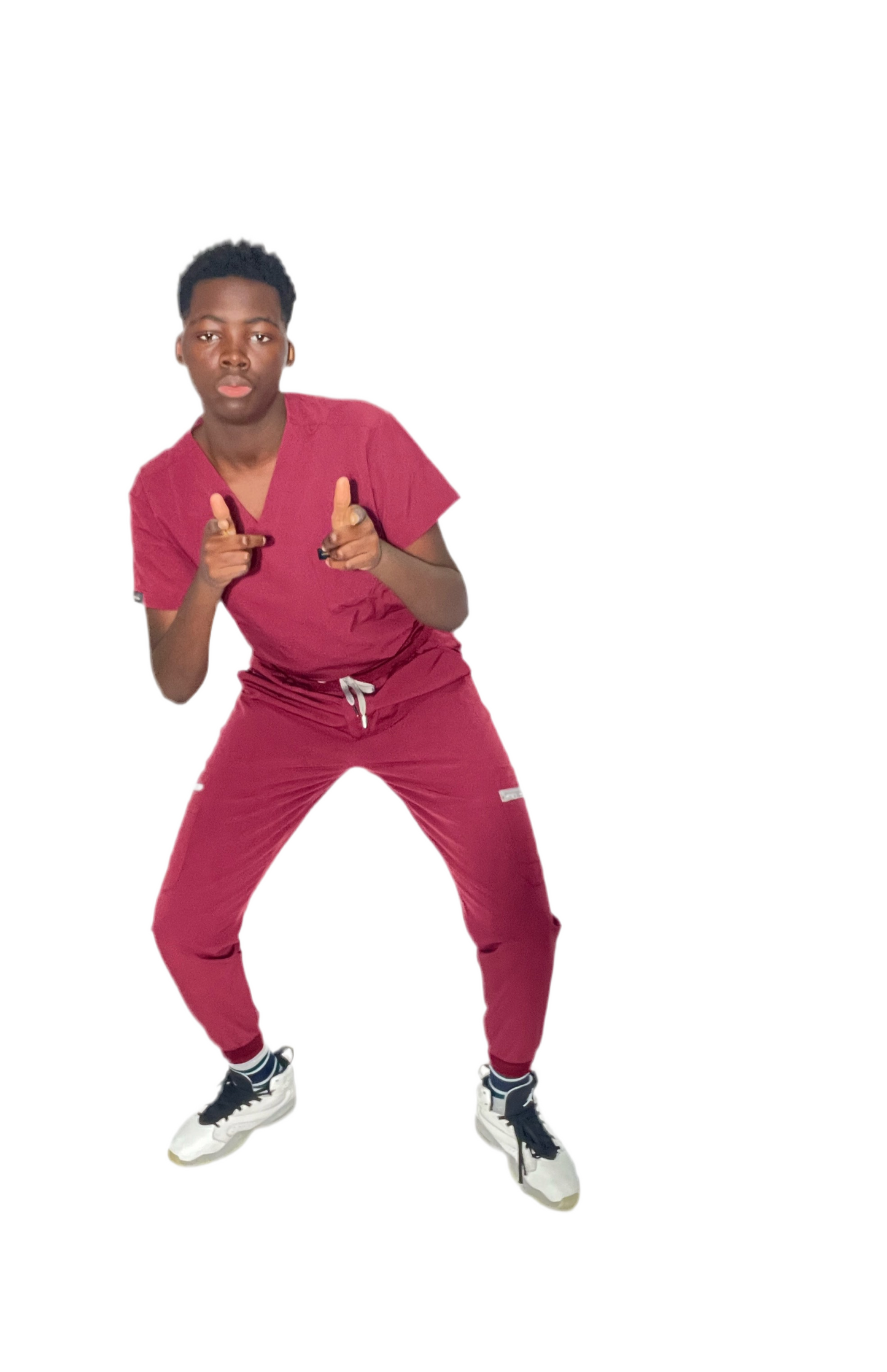 Men's Burgundy  Scrub Pant with Zipper.