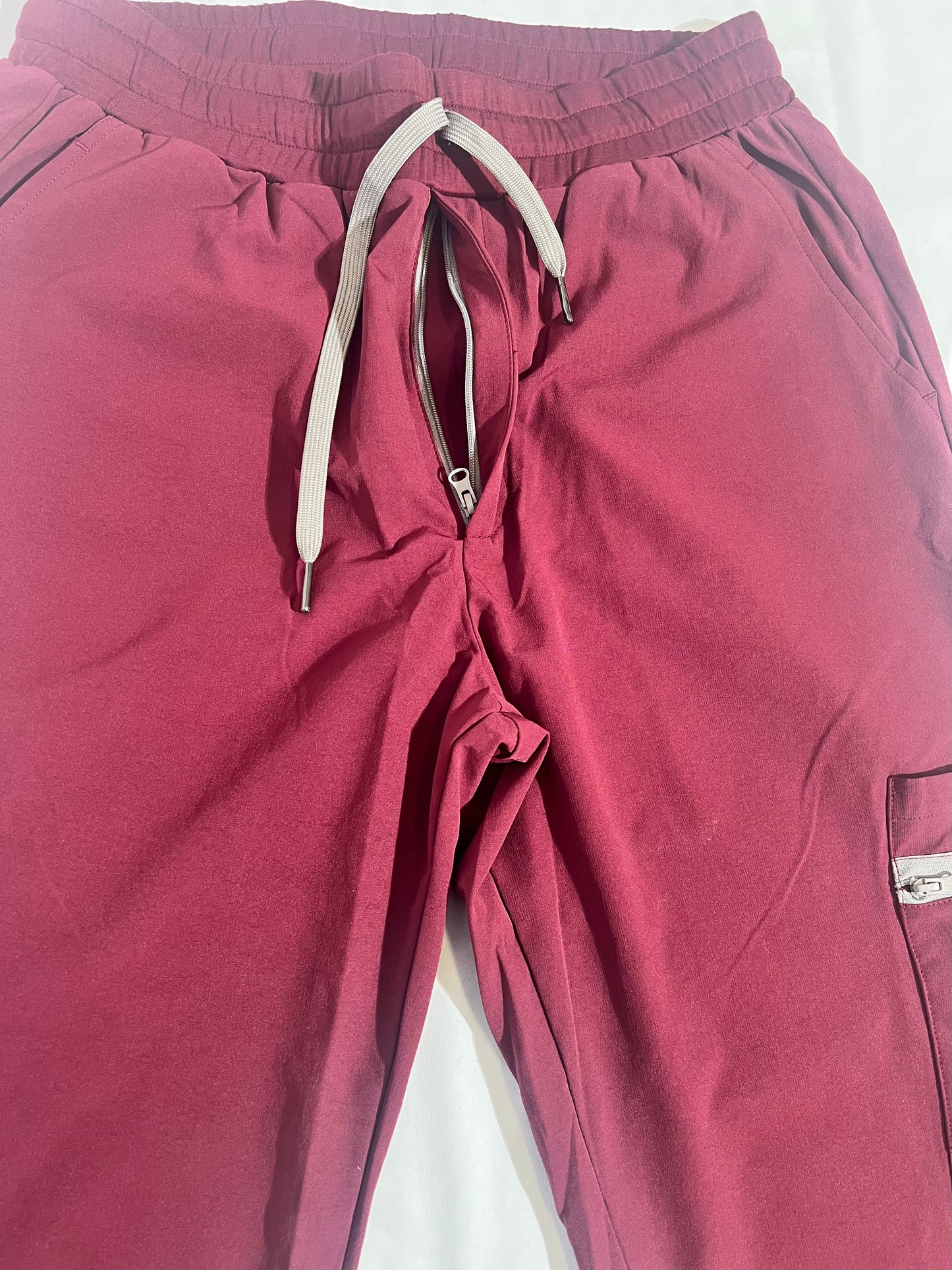 Men's Burgundy  Scrub Pant with Zipper.