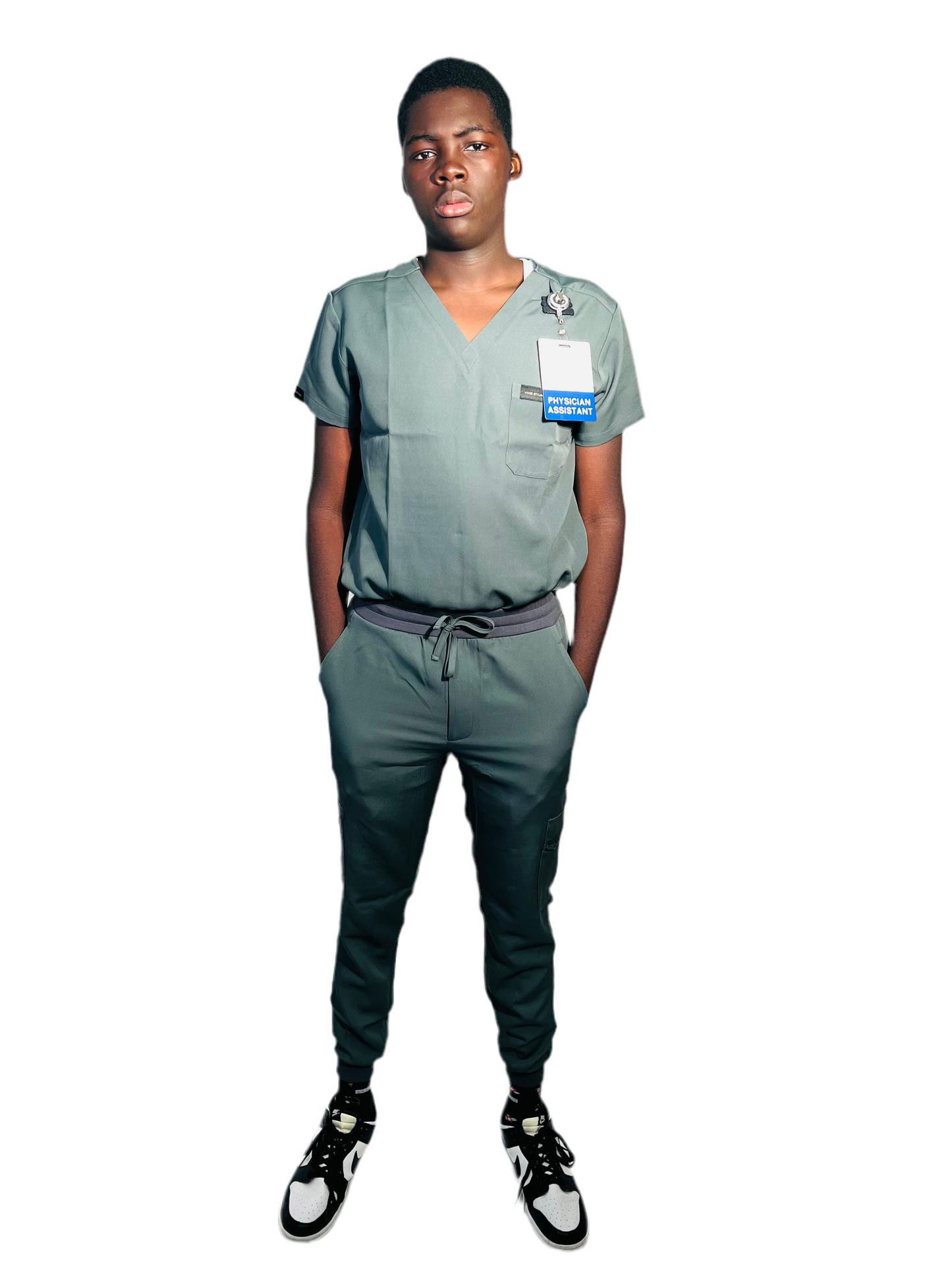 Men hunter green scrub pant