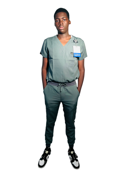 Men hunter green scrub pant