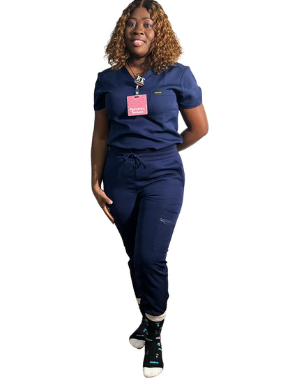 Women Navy Blue 2 Piece Set