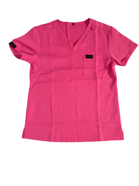 Pink Scrub Top/ V-Neck Shirt