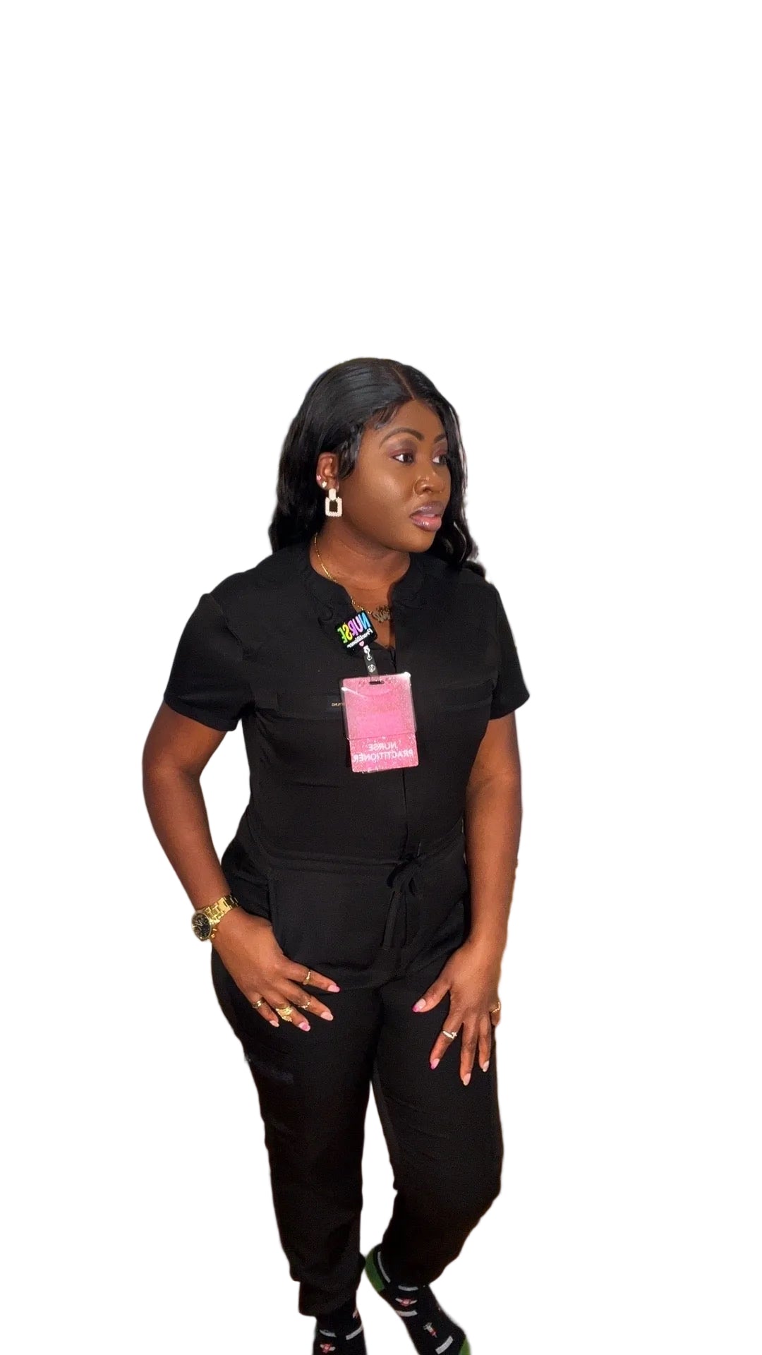 Black Scrub Jumpsuit