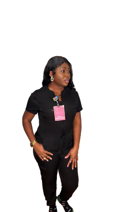 Black Scrub Jumpsuit