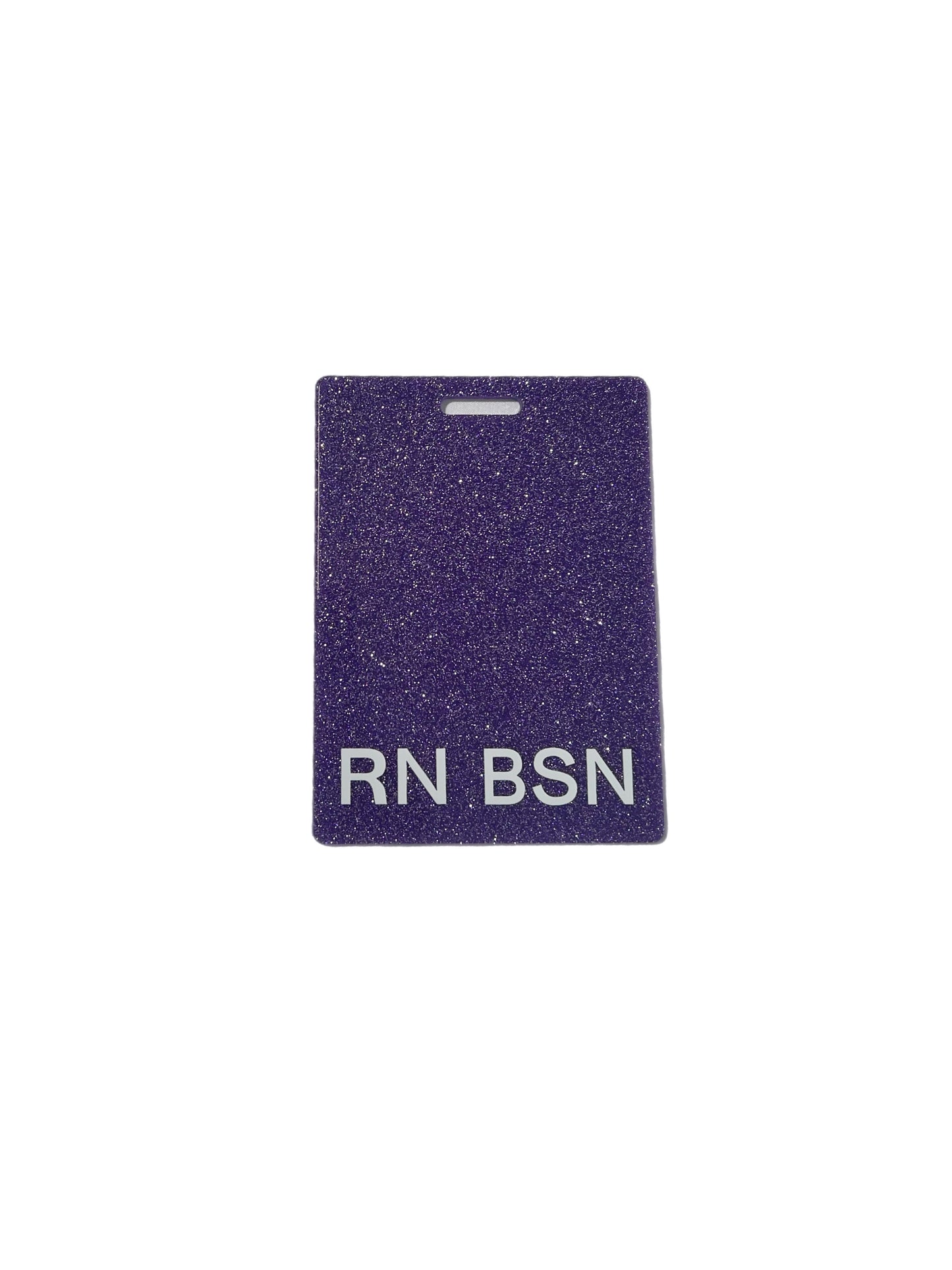 Purple Glitter RN BSN ID Badge