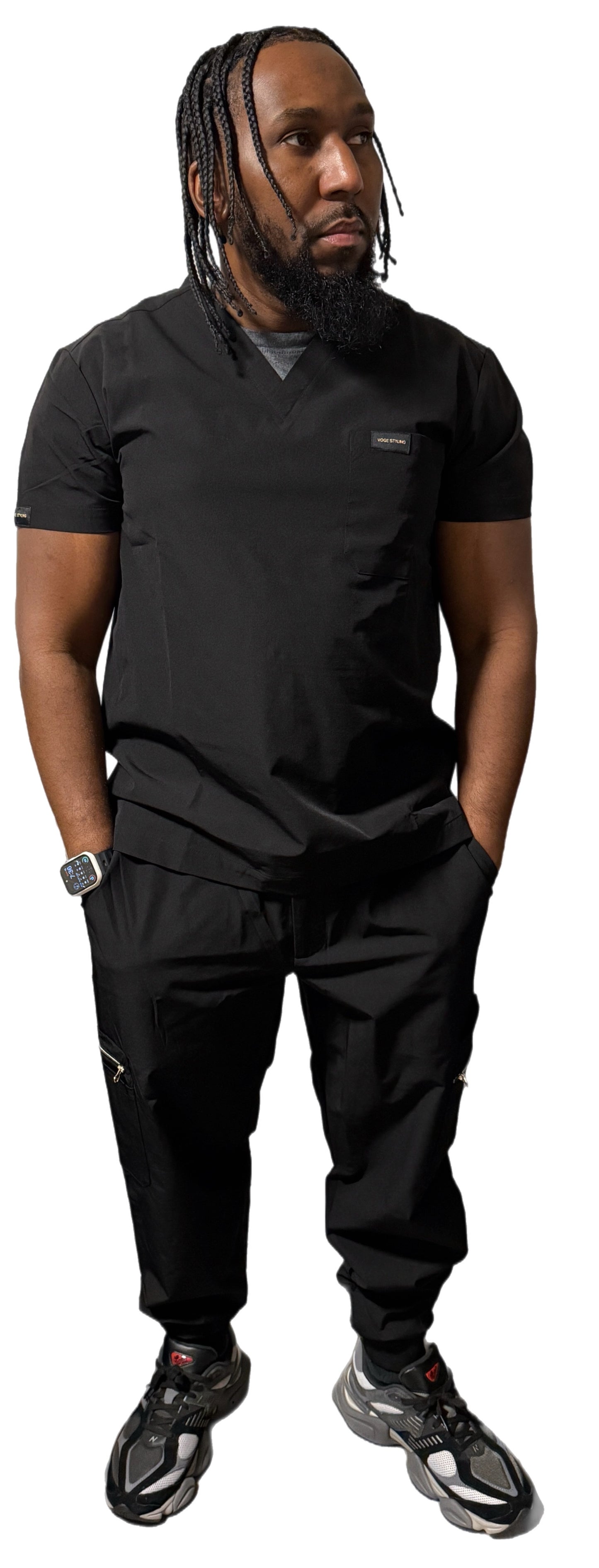 Men's Black Scrub Set