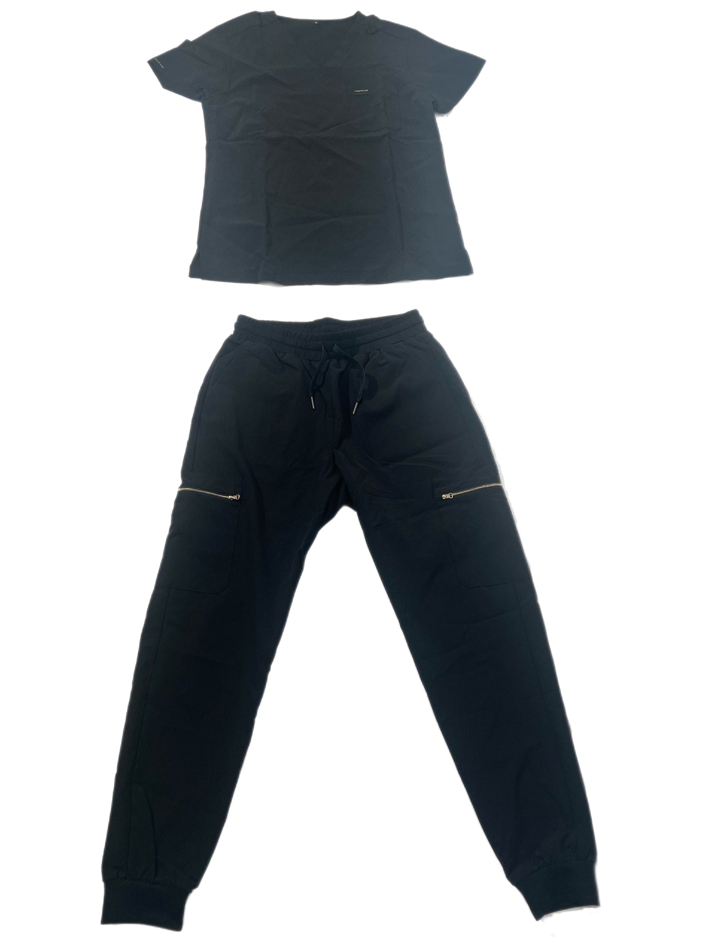 Womens 6 pockets pant, with no zipper in the private area.